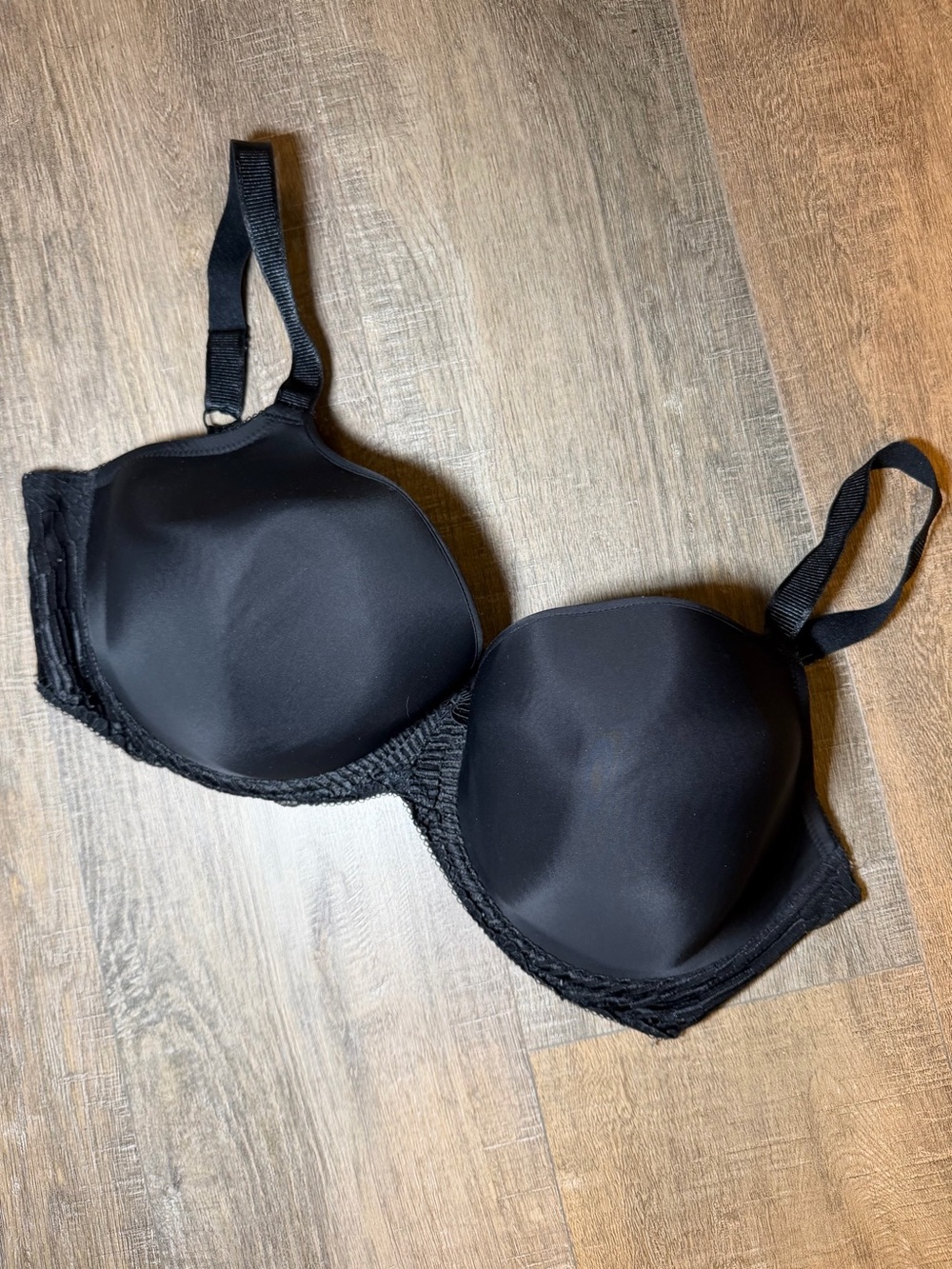 Black T-Shirt Bra with Smooth Cups - Women Intimates - 38G